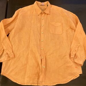 Tommy Bahama Orange Relax Linen Shirt Vintage